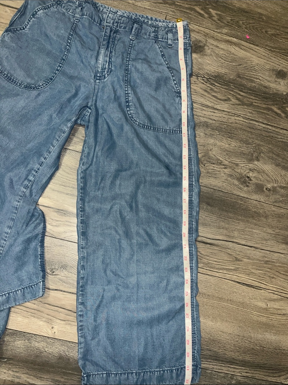Gap Wide Leg Blue Denim Capri Size 27 P - Picture 14 of 14